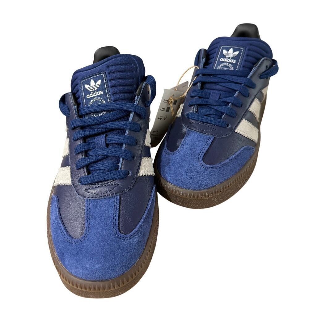 NEW Adidas Samba XLG Unisex Dark Blue Pure White/Gum Shoes (8 Men) (9 Women) - Picture 7 of 13